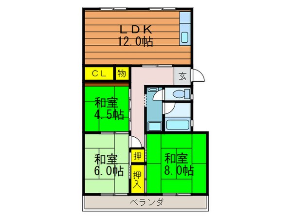 枚方市東山住宅七棟（４０６）の物件間取画像